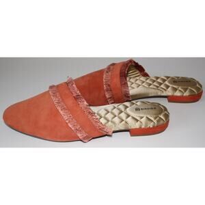 Birdies Ani Coral Fringe Suede Slip on Mule Sandals, Women's Size 9.5